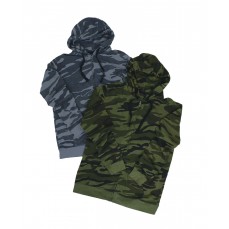 Full Zip Camo Hooded Sweat Jacket Burnside 8615 - Tylko męskie