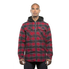 Men´s Flannel Jacket With Sherpa Hoodie Burnside 8620 - Kurtki