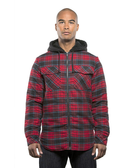 Men´s Flannel Jacket With Sherpa Hoodie Burnside 8620 - Kurtki