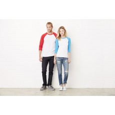 Unisex 3/4 Sleeve Baseball T-Shirt Canvas 3200 - Z kolorowymi rękawami