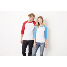 Unisex 3/4 Sleeve Baseball T-Shirt Canvas 3200 - Z kolorowymi rękawami
