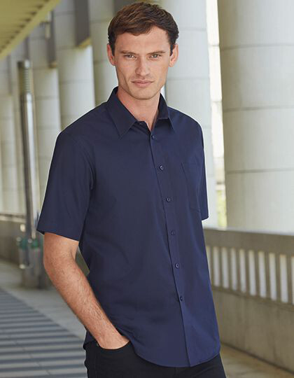 Men´s Short Sleeve Poplin Shirt Fruit of the Loom 65-116-0 - Koszule biznesowe