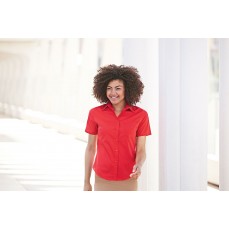 Ladies´ Short Sleeve Poplin Shirt Fruit of the Loom 65-014-0 - Z krótkim rękawem