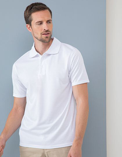 Coolplus® Textured Stripe Polo Shirt Henbury H473 - Z krótkim rękawem