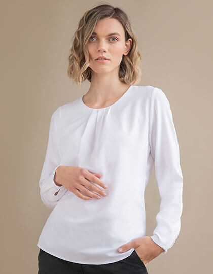 Ladies´ Pleat Front Long Sleeved Blouse Henbury H598 - Z długim rękawem