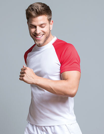 Sport T-Shirt Contrast Man JHK SPORTCTRM - Okrągły dekolt