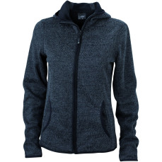 Ladies´ Knitted Fleece Hoody James&Nicholson JN 588 - Na zamek