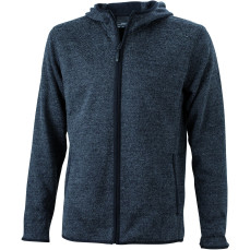 Men´s Knitted Fleece Hoody James&Nicholson JN 589 - Na zamek