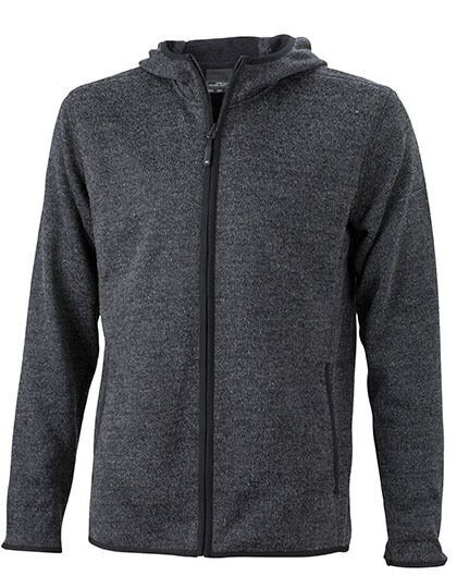 Men´s Knitted Fleece Hoody James&Nicholson JN 589 - Na zamek