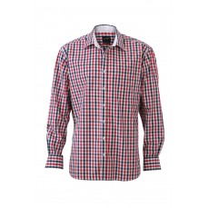 Men´s Checked Shirt James&Nicholson JN617 - Z długim rękawem