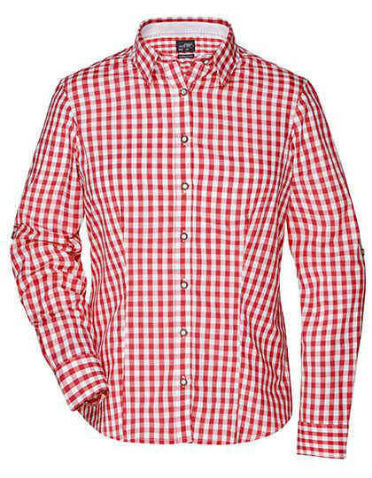 Ladies´ Traditional Shirt James&Nicholson JN637 - Z długim rękawem