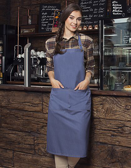 Bib Apron Jeans-Style With Pocket Karlowsky LS 22 - Fartuchy