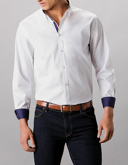 Contrast Premium Oxford Shirt Button Kustom Kit KK190 - Z długim rękawem