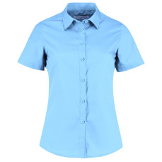 Women´s Tailored Fit Poplin Shirt Short Sleeve Kustom Kit KK241 - Z krótkim rękawem