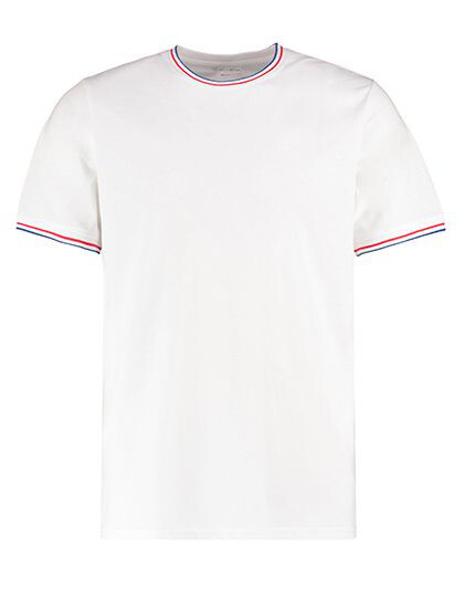 Fashion Fit Tipped Tee Kustom Kit KK519 - Okrągły dekolt