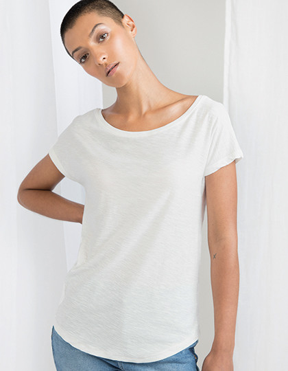 Women´s Organic Vintage Slub Loose Fit T Mantis M123 - Okrągły dekolt