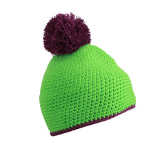 Pompon Hat With Contrast Stripe Myrtle Beach MB7964 - Czapki zimowe