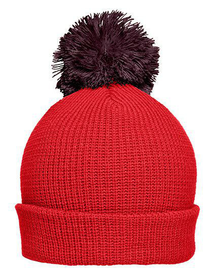 Pompon Hat With Brim Myrtle Beach MB7967 - Czapki zimowe