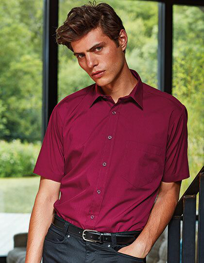 Men´s Poplin Short Sleeve Shirt Premier Workwear PR202 - Z krótkim rękawem