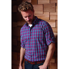 Sidehill Check Mens Long Sleeve Cotton Shirt Premier Workwear PR256 - Z długim rękawem