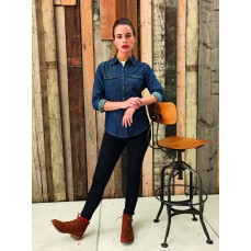 Women´s Jeans Stitch Denim Shirt Premier Workwear PR322 - Z długim rękawem