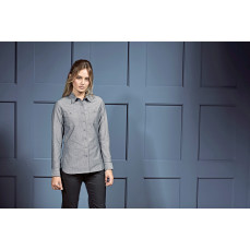 Women´s Organic Chambray Fairtrade Long Sleeve Shirt Premier Workwear PR347 - Koszule damskie