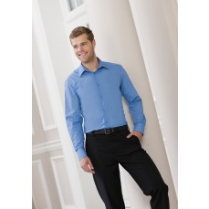 Men´s Long Sleeve Tailored Polycotton Poplin Shirt Russell Collection R-924M-0 - Koszule biznesowe