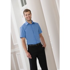 Men´s Short Sleeve Tailored Polycotton Poplin Shirt Russell Collection R-925M-0 - Koszule biznesowe