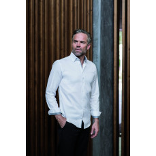 Men´s Long Sleeve Tailored Contrast Herringbone Shirt  Russell Collection R-964M-0 - Koszule biznesowe