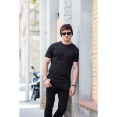 Men´s Longline T-Shirt With Dipped Hem SF SF258 - Okrągły dekolt