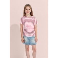 Kids´ Round Neck Striped T-Shirt Miles SOL´S 01400 - Krótki rękaw