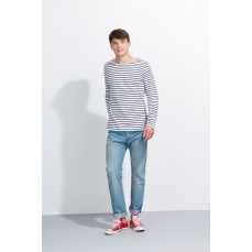 Men´s Long Sleeve Striped T-Shirt Marine SOL´S 01402 - Pozostałe