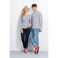 Men´s Long Sleeve Striped T-Shirt Marine SOL´S 01402 - Pozostałe