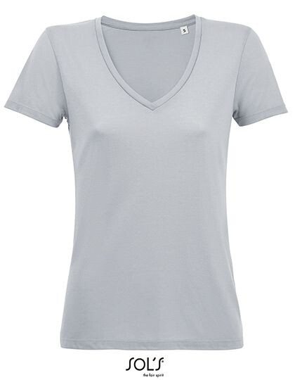 Women´s Flowy V-Neck T-Shirt Motion SOL´S 03098 - Dekolt w kształcie V