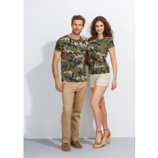 Women´s Camo T-Shirt SOL´S 01187 - Okrągły dekolt