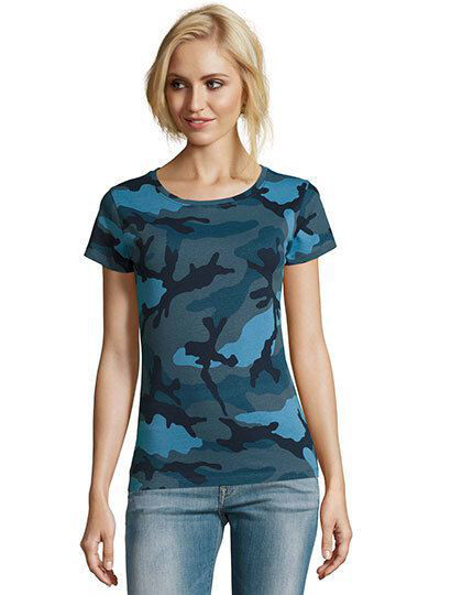 Women´s Camo T-Shirt SOL´S 01187 - Okrągły dekolt