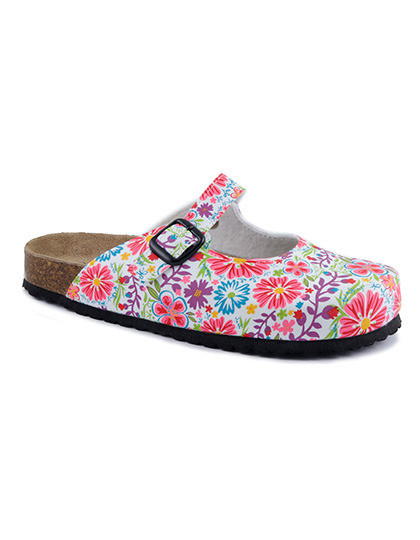 Clogs with floral print Softwaves 276057 - Kapcie 