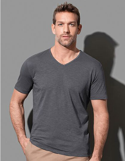 Shawn Slub V-Neck Stedman® ST9410 - Dekolt w kształcie V