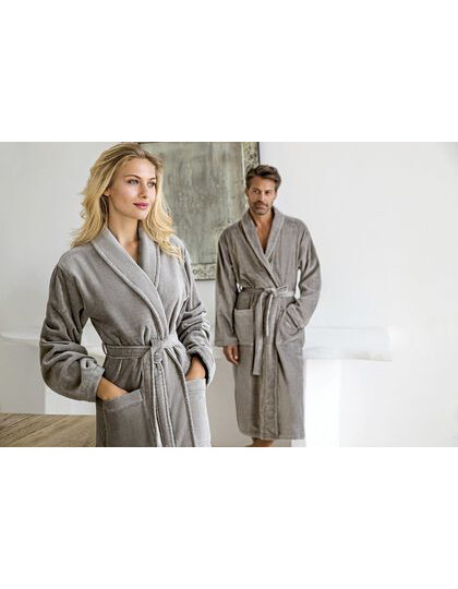 Velour Bathrobe Feeling With Shawl collar Vossen Feeling - Szlafroki