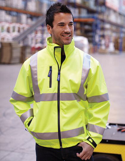 Hi-Vis 2 Bands & Braces Softshell Jacket YOKO HVK09 - Kurtki (Soft-Shell)