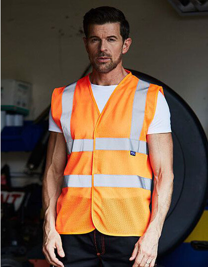 Hi-Vis Top Cool Recycled Open Mesh Waistcoat YOKO HVW120 - Kamizelki