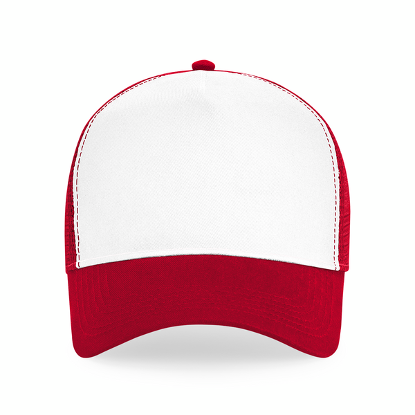 Czapka Trucker Snapback 5-Panelowa - Classic Red & White