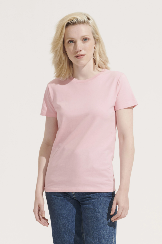 Damski t-shirt slim z krótkim rękawem - Chocolate
