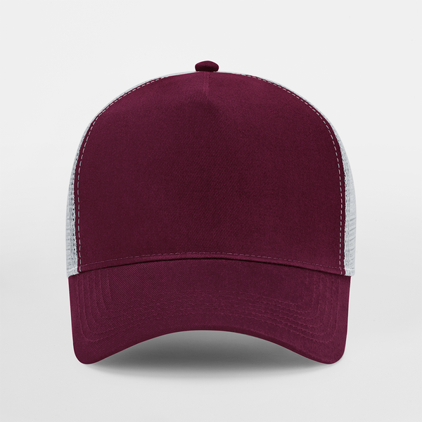 Czapka Trucker Snapback 5-Panelowa - Burgundy & Light Grey