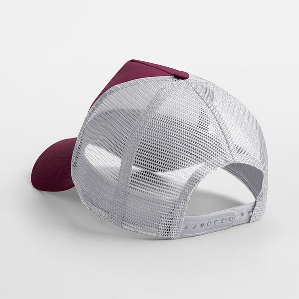 Czapka Trucker Snapback 5-Panelowa - Burgundy & Light Grey