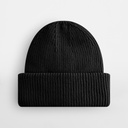 Czapka prążkowana z wywijanym brzegiem - Black