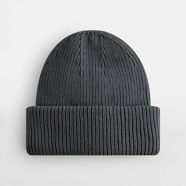 Czapka prążkowana z wywijanym brzegiem - Graphite Grey