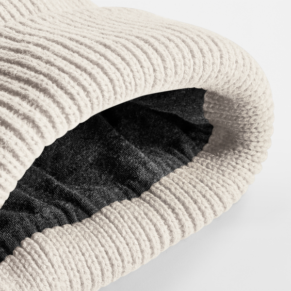 Czapka prążkowana z wywijanym brzegiem - Natural Stone