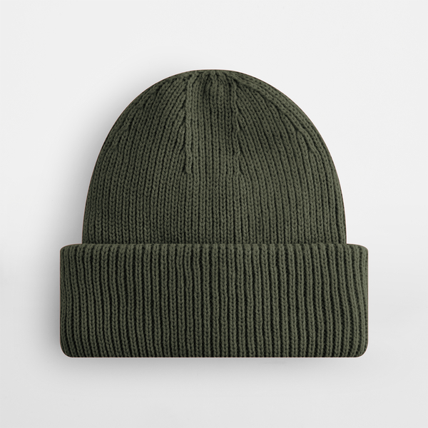 Czapka prążkowana z wywijanym brzegiem - Olive Green