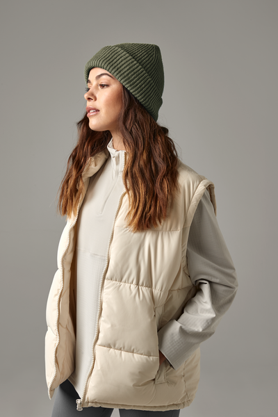 Czapka prążkowana z wywijanym brzegiem - Olive Green